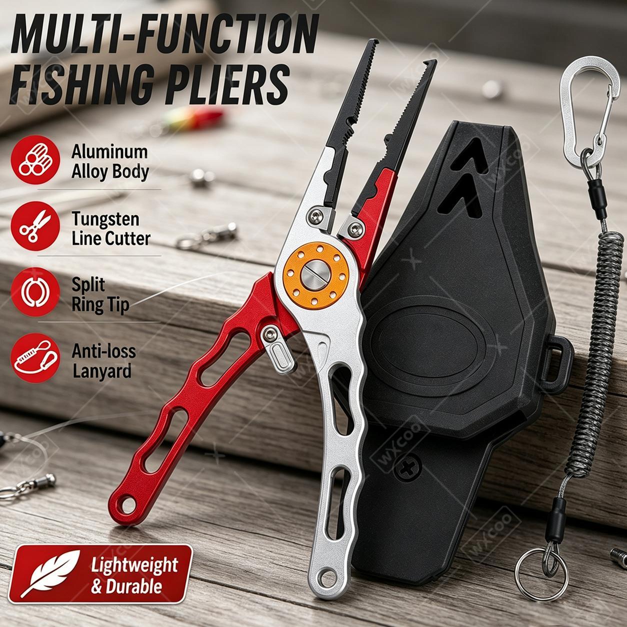 Fishing Hook Remover - WXCOO 스플릿 링 플라이어, 훅 리무버,