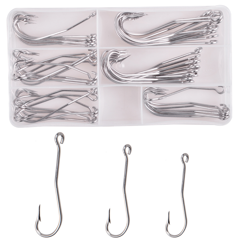 Fishing Hook Barbless - 스테인리스 스틸 긴 생크 낚시 후크,