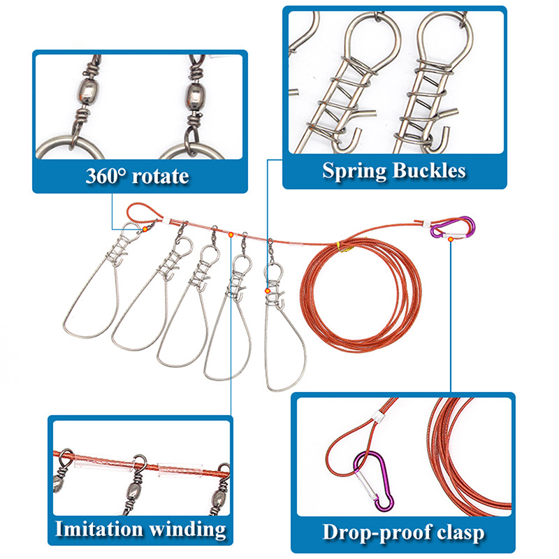 신제품【스테인리스 스틸 낚시 잠금 버클 랜야드 5개의  - Fishing Hook Stainless Steel 리뷰 및 가격