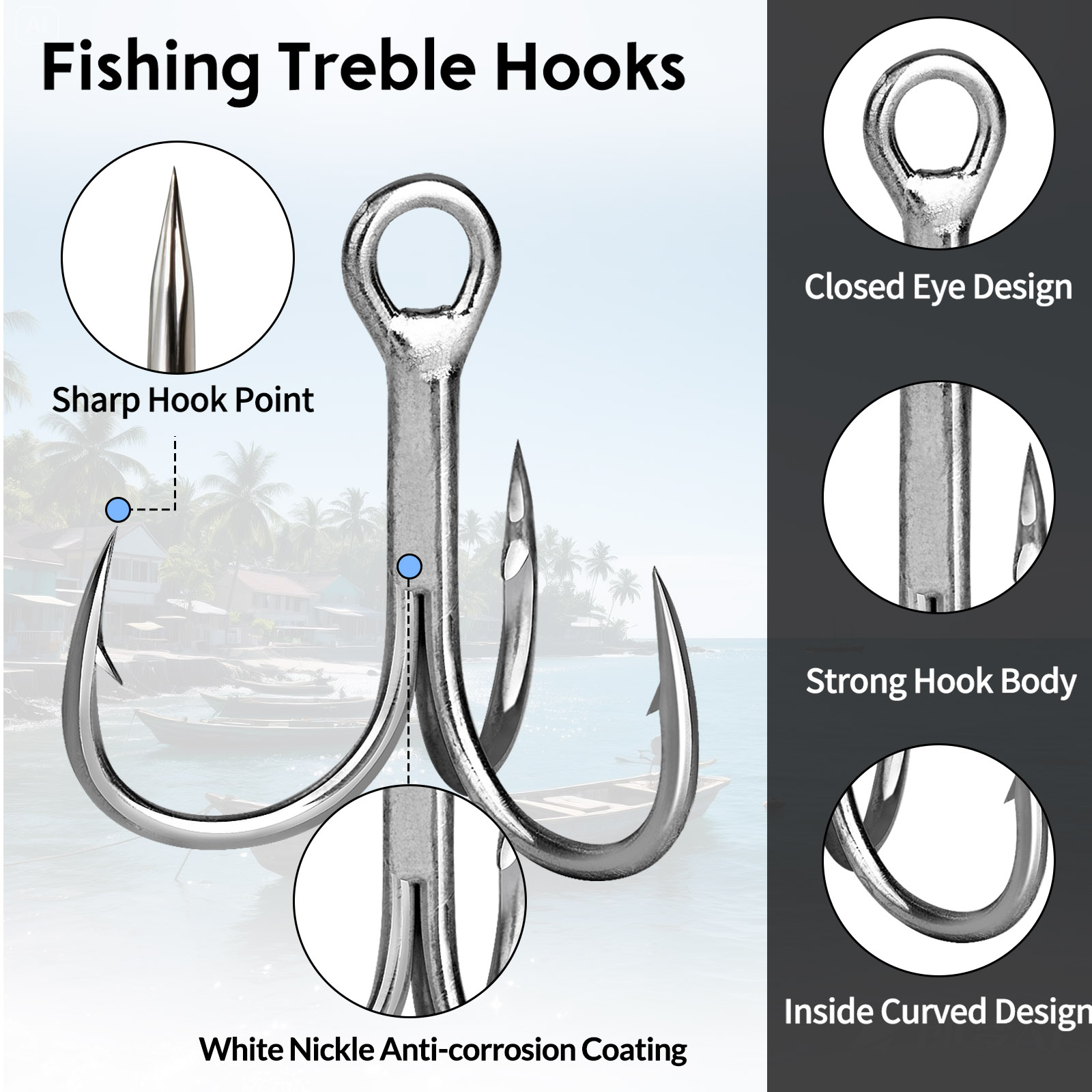 9KM 바닷물 트레블 훅 3X 강력 25~100개 낚시 - Fishing Hook Assortment 리뷰 및 가격
